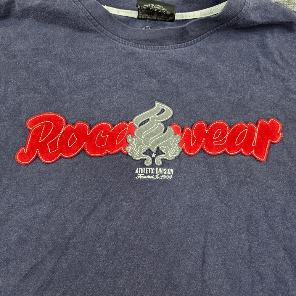 Rocawear Mens XXX Large Long Sleeve T‎ Shirt Athletic Division Blue Cotton